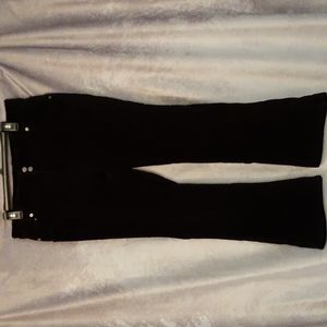 Corduroy Pants Jeans Button Zip Fly Stretch Flare Maternity S Black